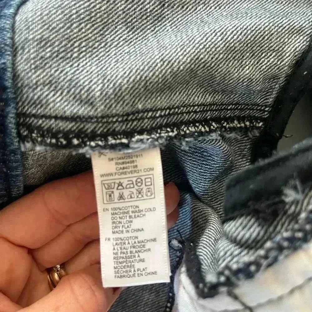 y2k forever 21 Denim waistcoat vest Western Boho Cottage Core coastal cowgirl XS - Picture 7 of 9